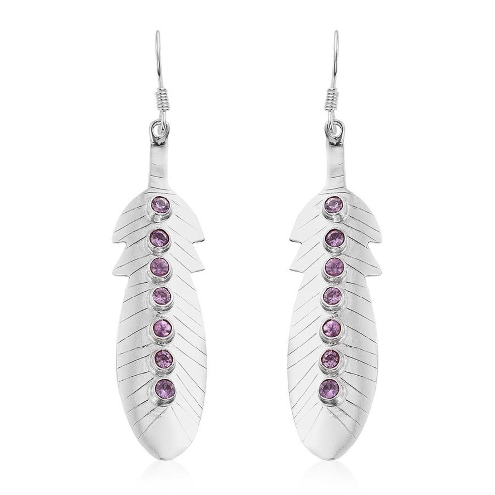 Madagascar Pink Sapphire Sterling Silver Earrings