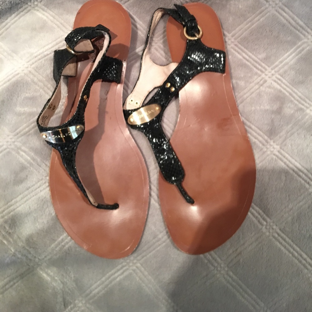 MK black sandals