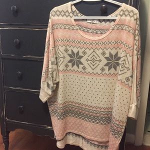 Plus Size Shimmery Tunic Sweater