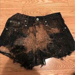 Calvin Klein Acid Wash High Waisted Shorts