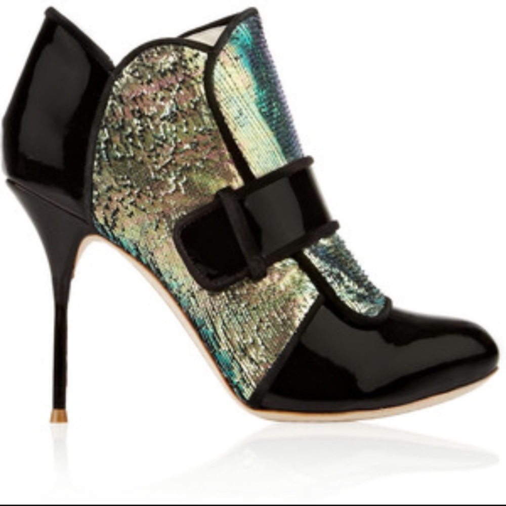 Fashion! Patent leather and sequin booties!!