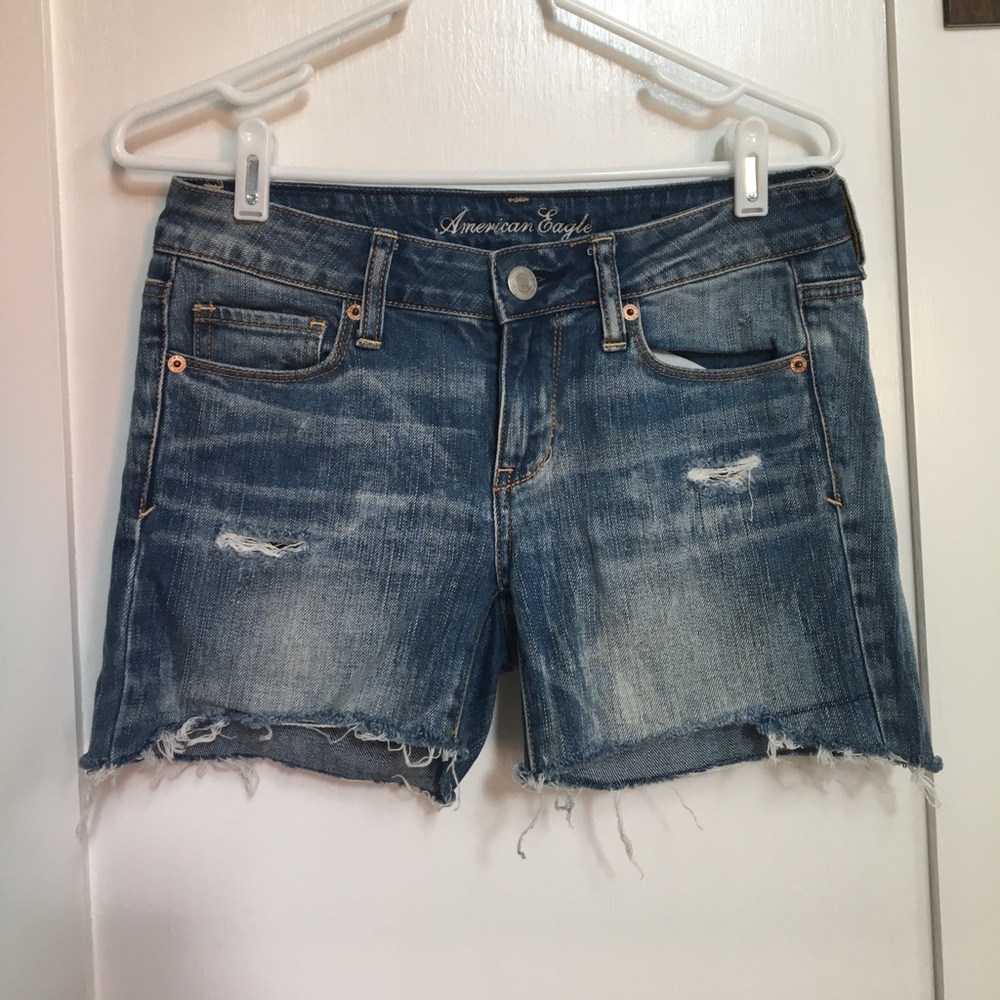 American Eagle denim jean short cutoffs distressed