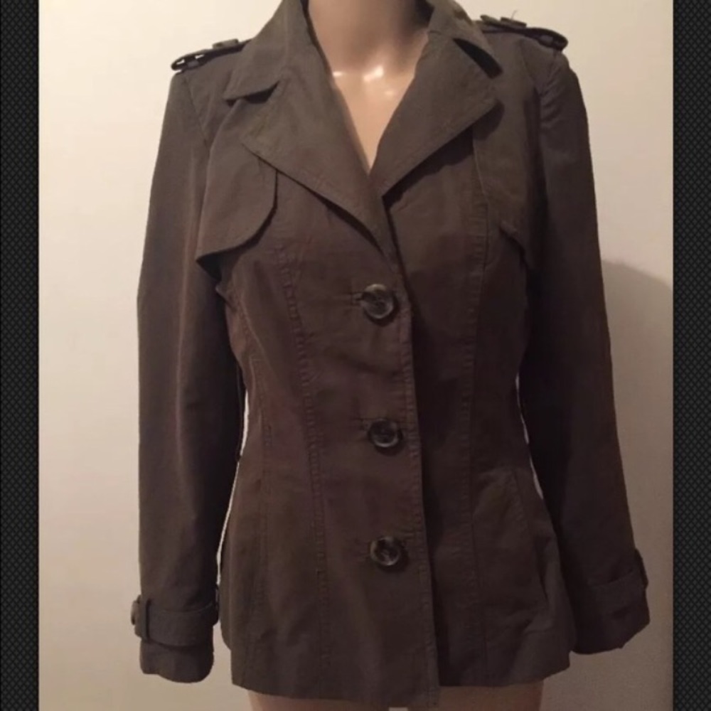 ZARA Basic Army Green Military Jacket SZ S EUC