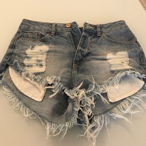 Distressed H&M shorts