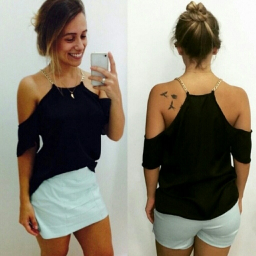 Black chain blouse