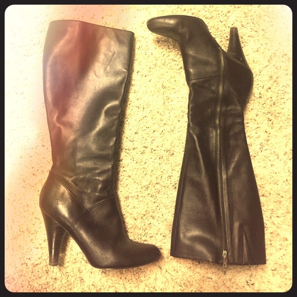 Jessica Simpson Shoes - Jessica Simpson Dark Brown Leather Zip Boots