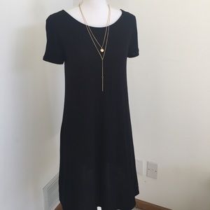 Black Skater Dress with Crossover Straps Back