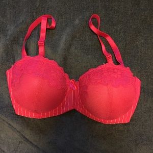 Cute pink stripped and lace bra