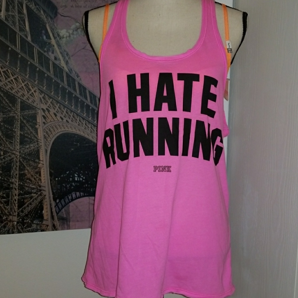 PINK I Hate Running Tank