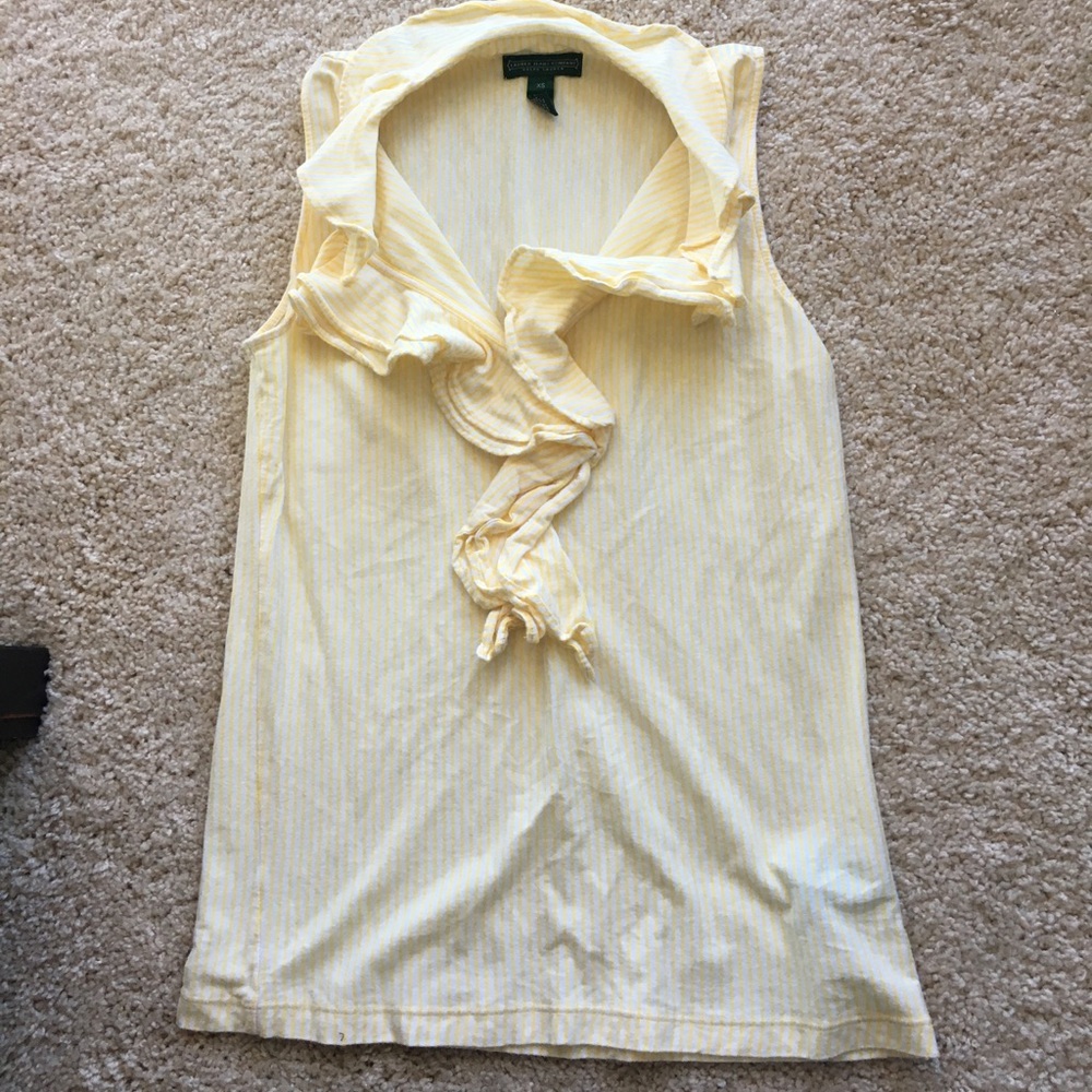 Ralph Lauren white and yellow ruffle shirt