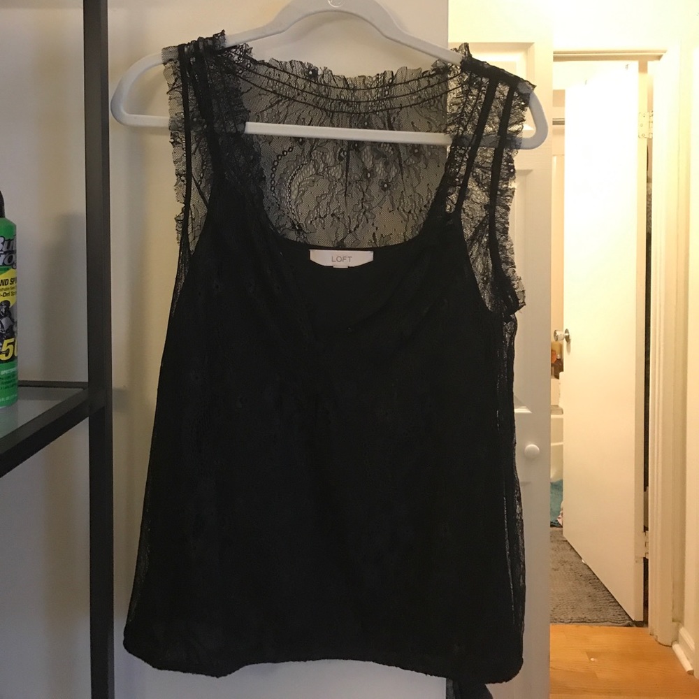 Black lace LOFT top.