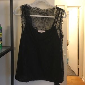 Black lace LOFT top.