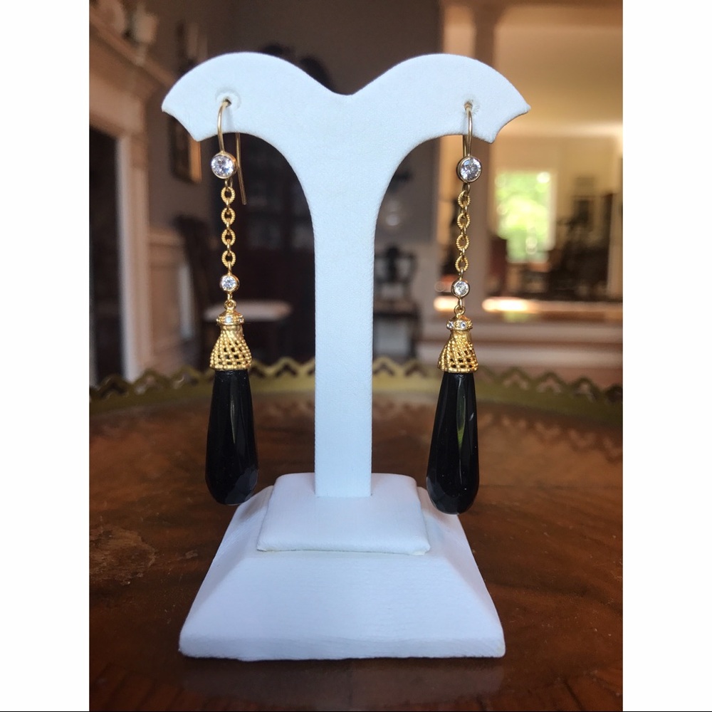 🖤Handmade Onyx and CZ Earrings🖤