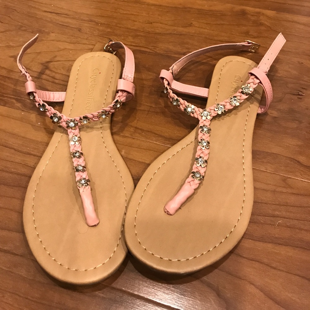 Pink and Gold Sandals - 6.5