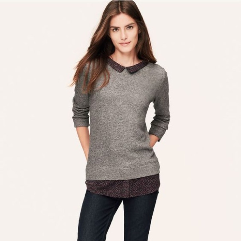 LOFT Rosebud Layered Sweatshirt