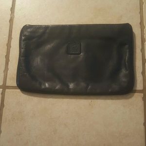 Anne Klein vintage leather clutch bag Navy