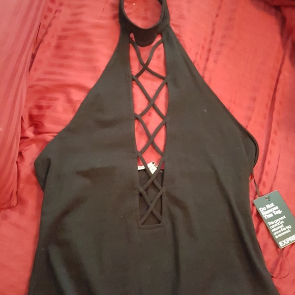 Express Tops - Express NWT criss cross choker bodysuit L