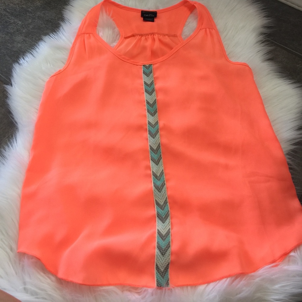 Bright Coral Rue 21 Blouse