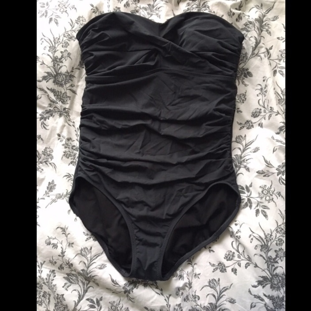 Land's End Grey One Piece, removable straps