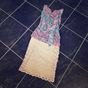 INC skirt with tank—beautiful for Easter.