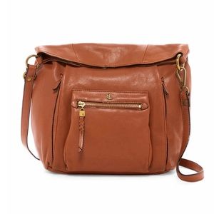 Elliot Lucca foldover leather Hobo Bag NEW