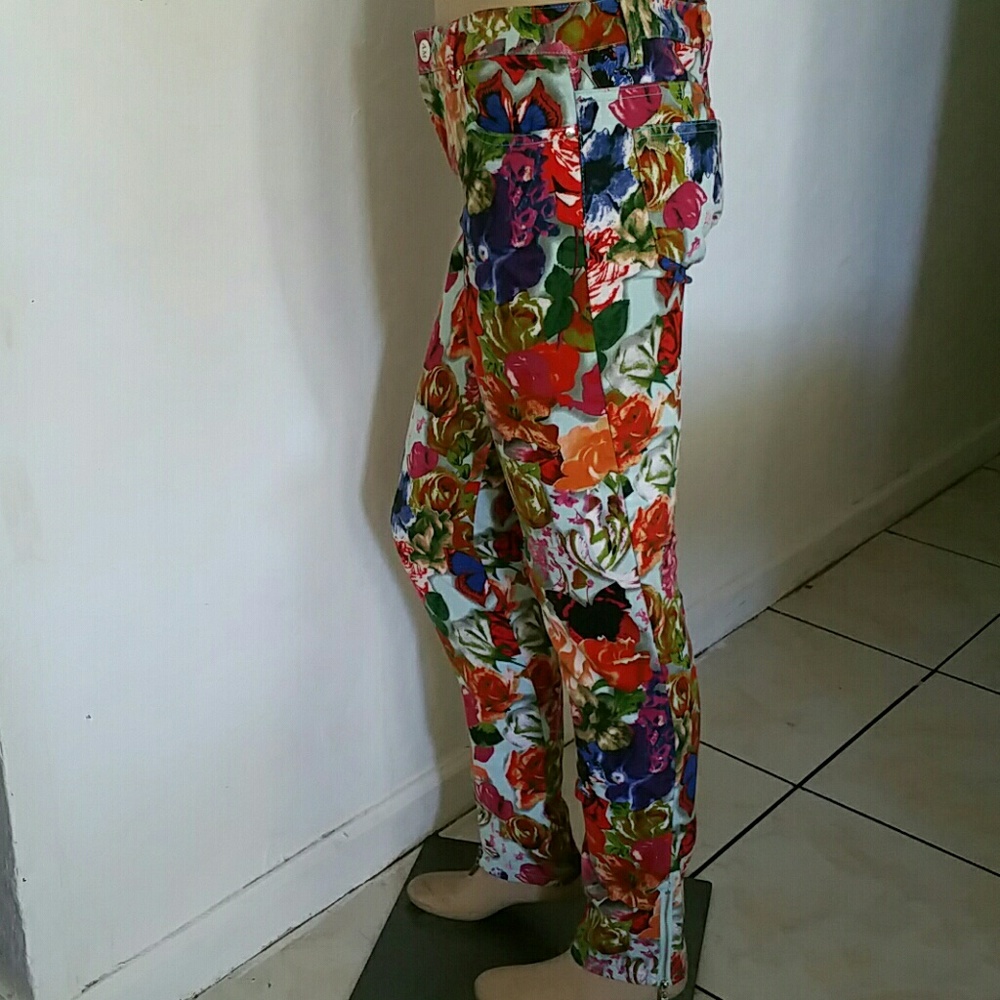 Alberto Makali Floral Skinny Leggings Pants Size 6