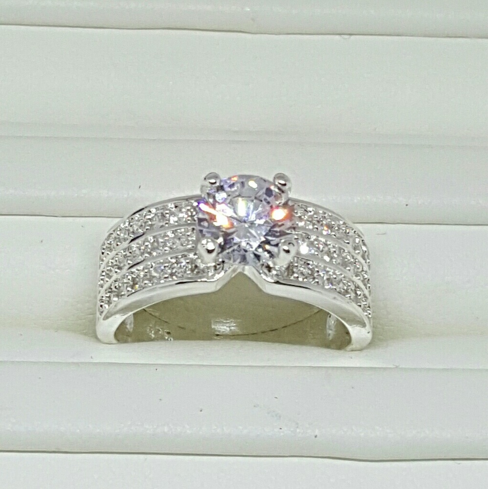 Sterling Silver Solitaire Wedding Ring