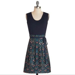 Modcloth Scenic Road Trip Dress in Navy and Foxes