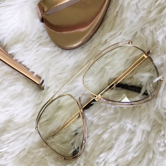 NEW | ROSE GOLD MODIFIED AVIATOR CLEAR | OVERSIZED - Picture 3 of 8
