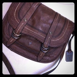 Frye leather crossbody saddle purse