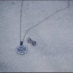 Tory Butch necklace and stud earrings