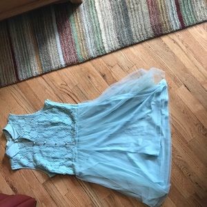 Aqua Blue Lace and Tulle Dress