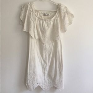 Off the Shoulder White Eyelet Dress