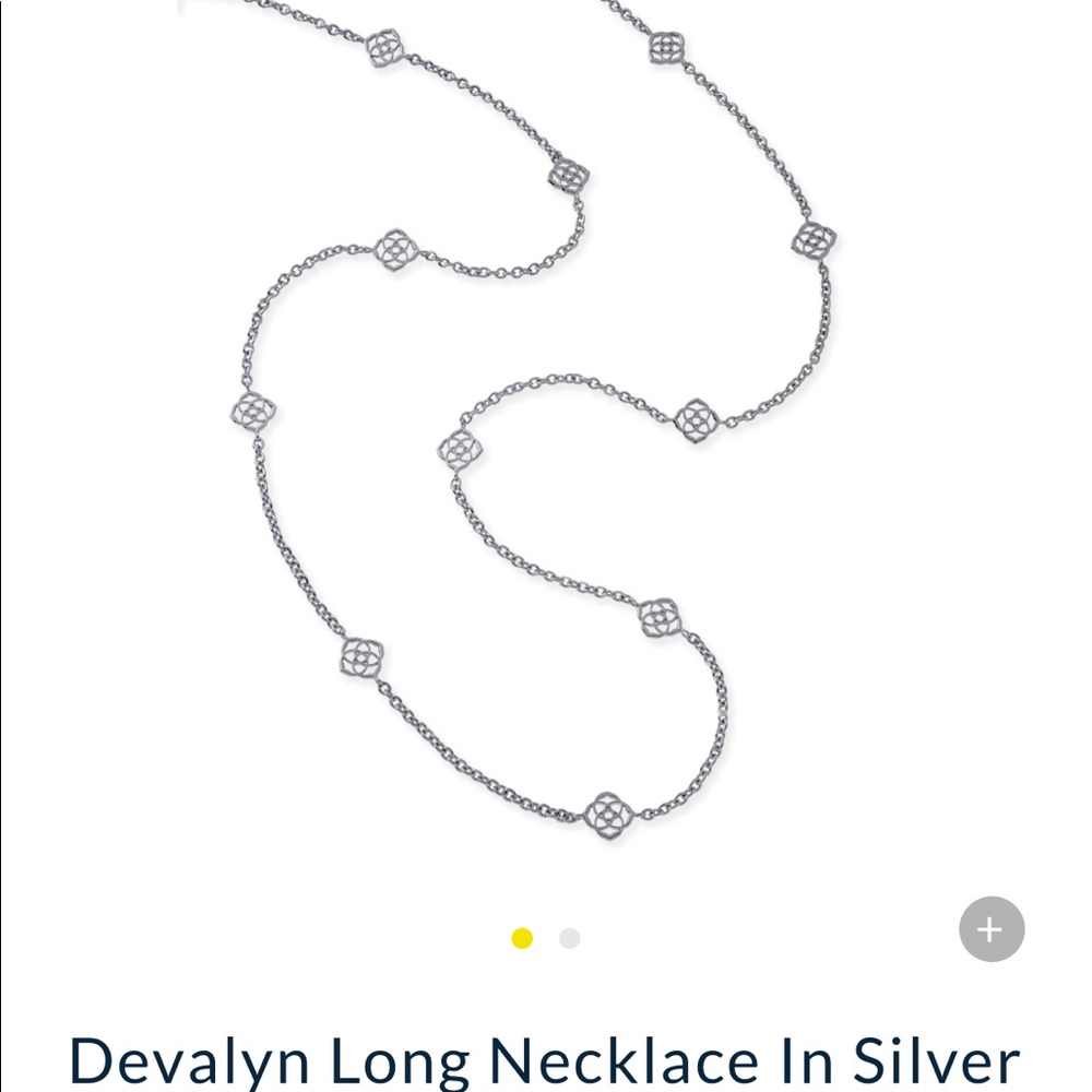 Kendra Scott "Devalyn" long necklace in silver