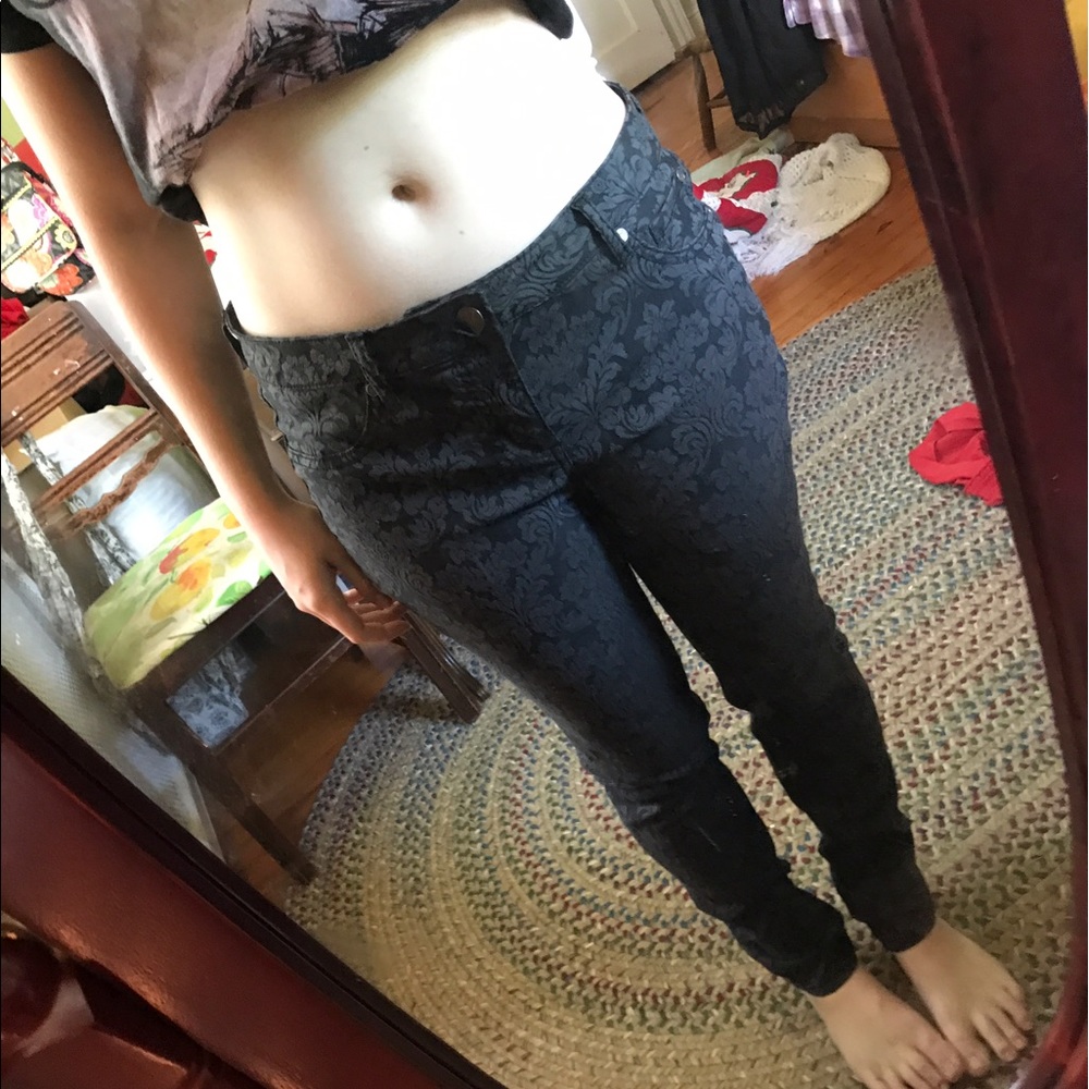 Grey & Black Stretchy Skinny Jeans