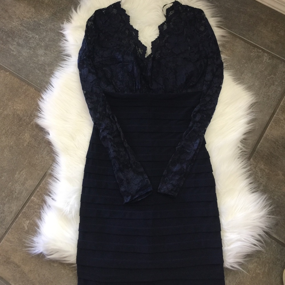 Beautiful Navy Lace Cocktail Dress