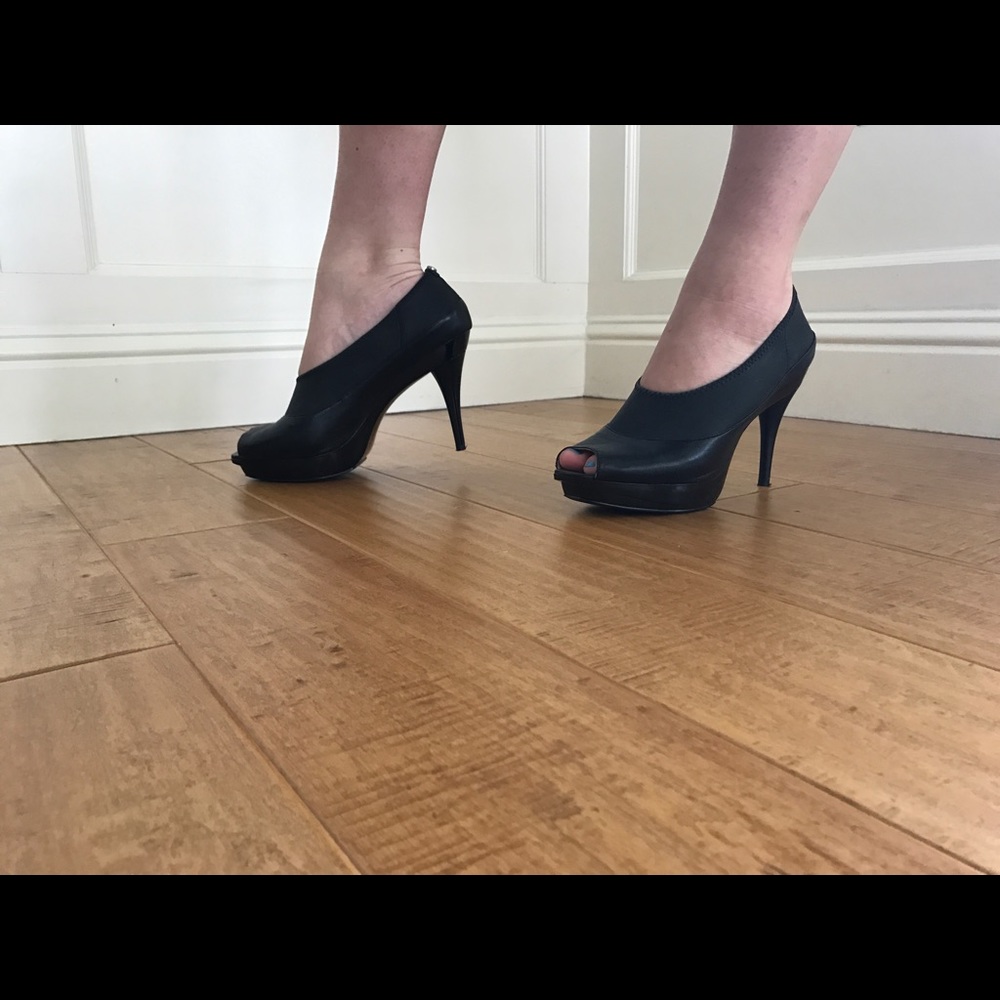Michael Kors black wrap, platform pump.