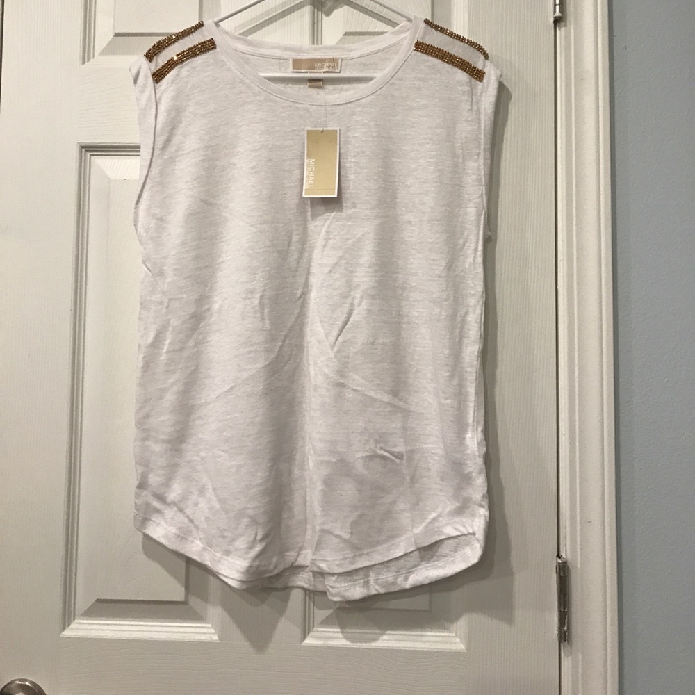 White and Gold Tank Top - Shoulder Width