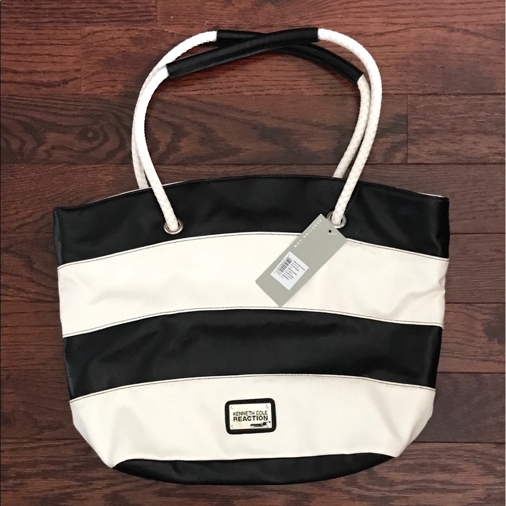NWT Kenneth Cole Reaction Striped Tote Bag
