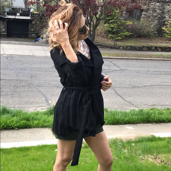 Light black jacket w asymmetrical neck - Picture 2 of 4