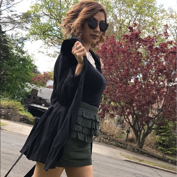 Light black jacket w asymmetrical neck - Picture 3 of 4