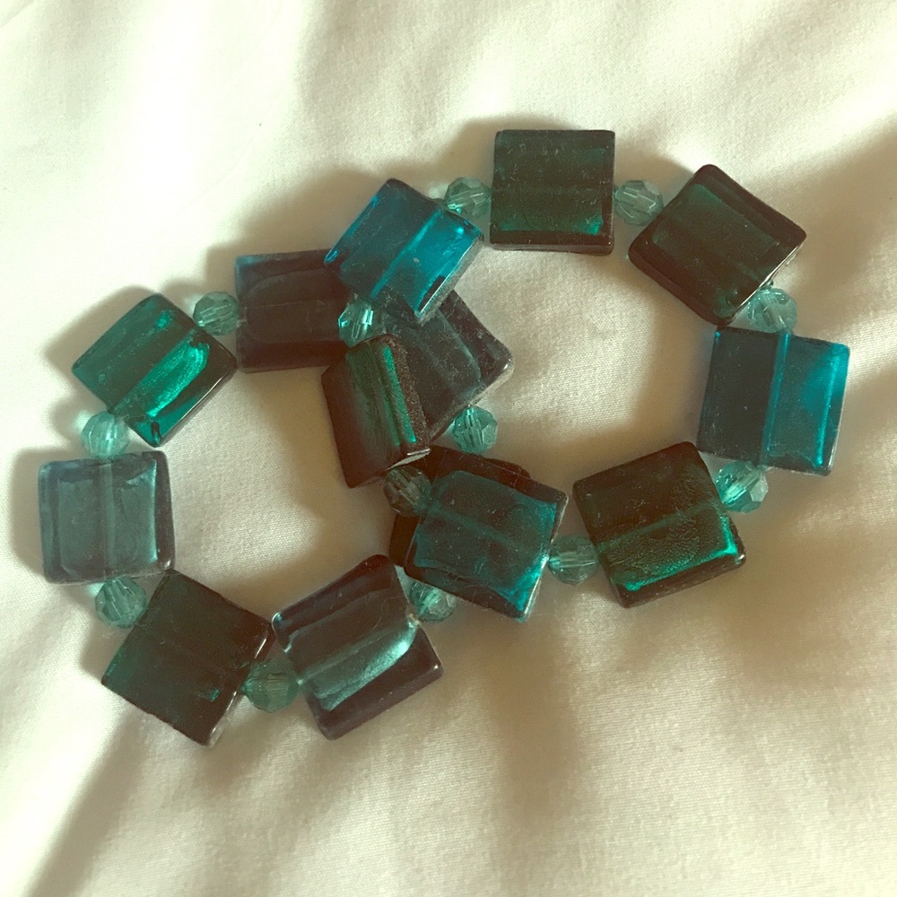 Set of Teal Bracelets Stretchy