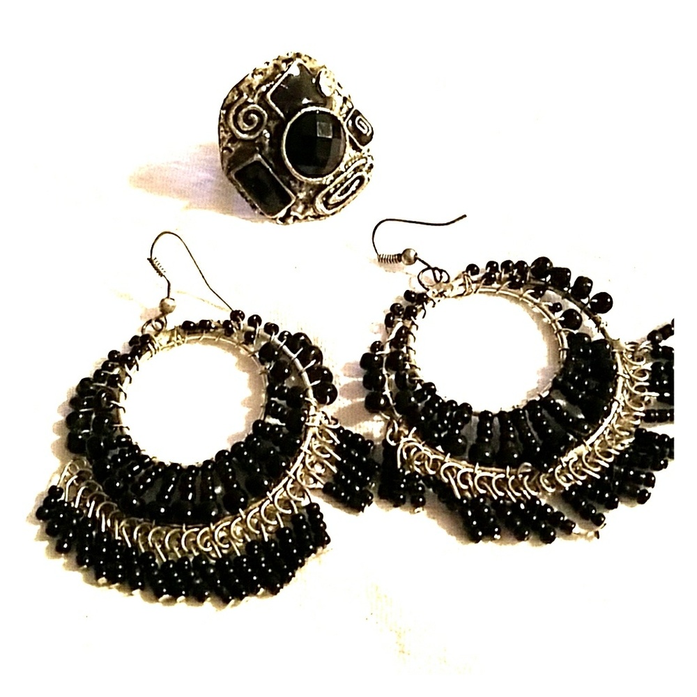 Earrings and matching ring