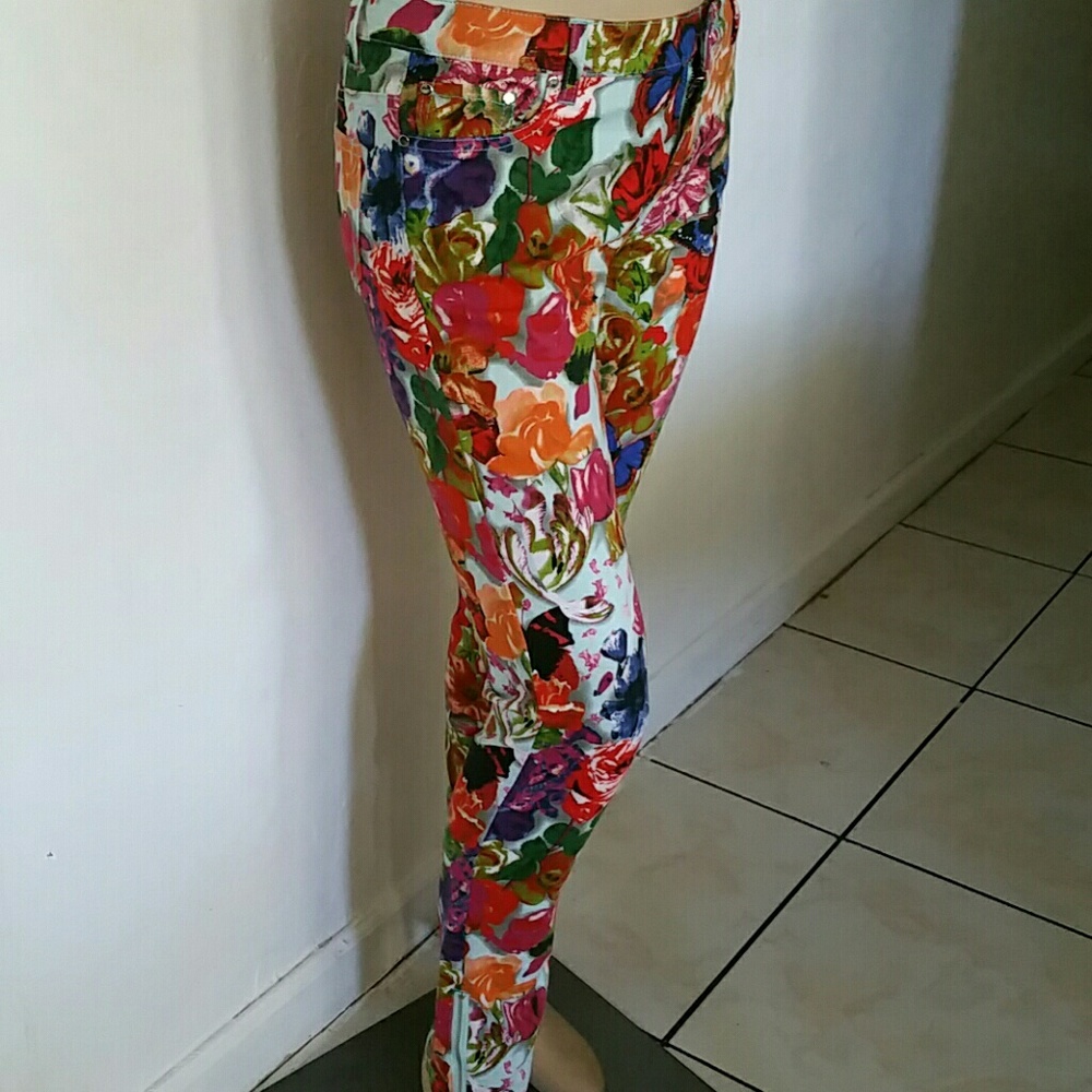 Alberto Makali Floral Skinny Pants Size 6