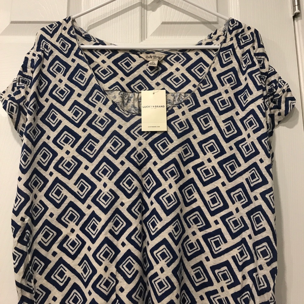 GORGEOUS Blue and Cream Shirt - Size M