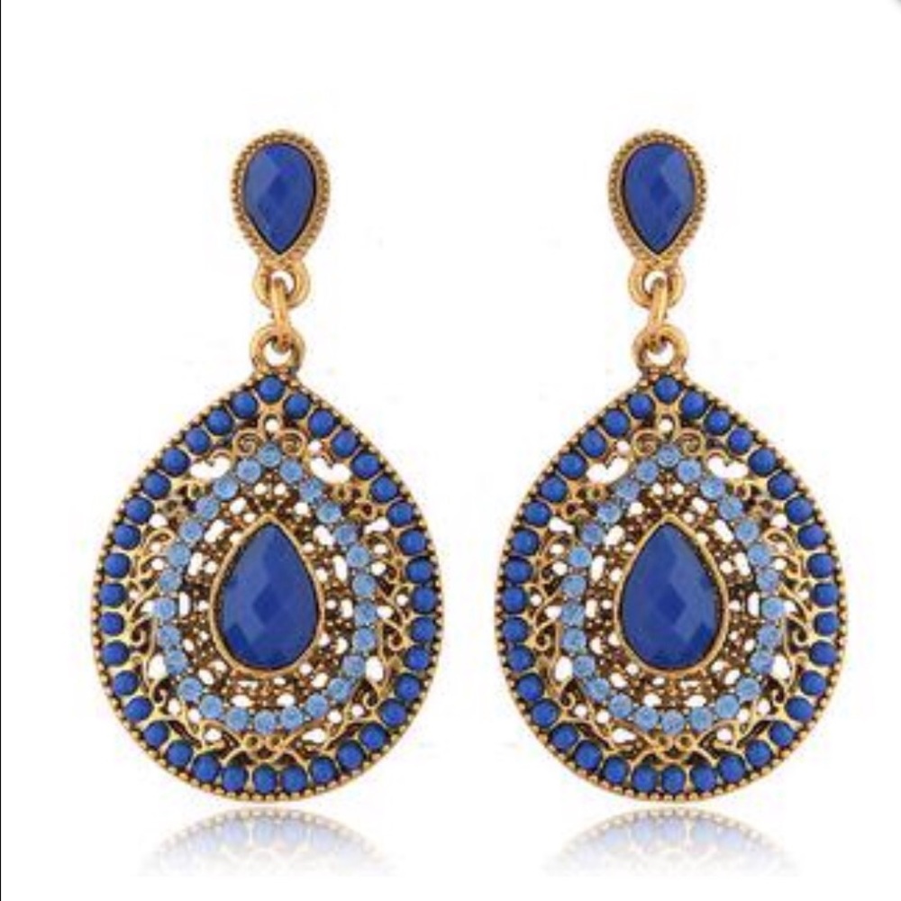 Blue Water Drop Earrings