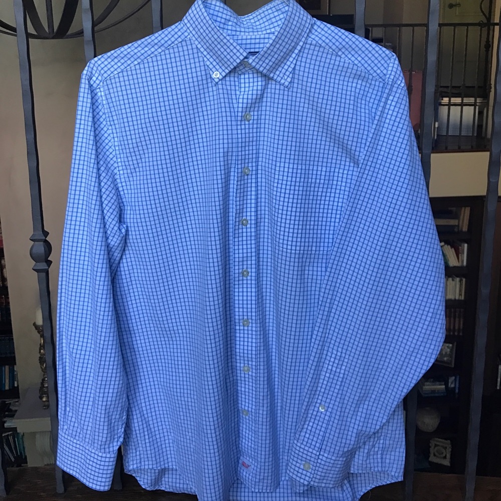 Vineyard Vines Murray Shirt - Blue and White, M