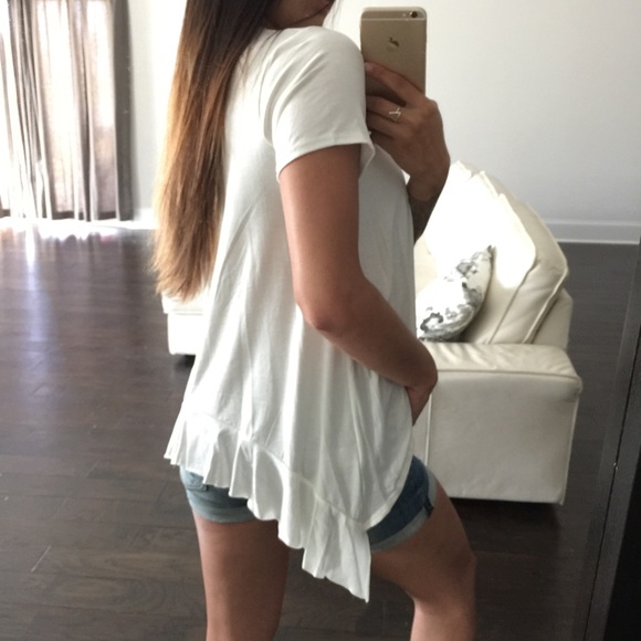 White Ruffle Tee - Picture 3 of 7