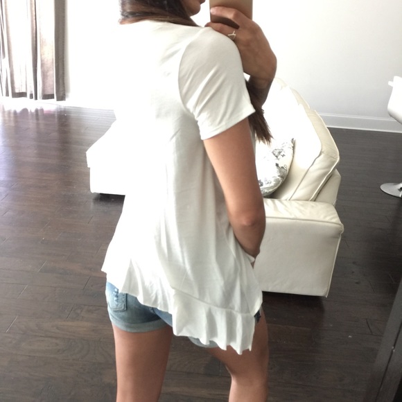 White Ruffle Tee - Picture 4 of 7