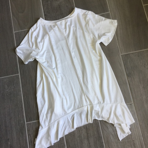White Ruffle Tee - Picture 5 of 7